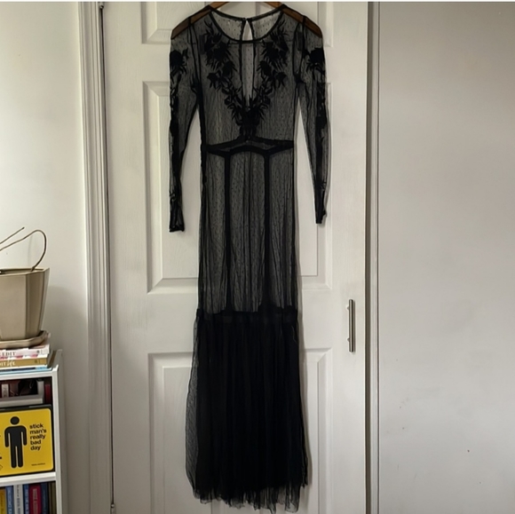 urban outfitters ecote lily maxi dress XS / sheer mesh lace maxi - Picture 10 of 13